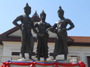 Three King Monument of the 3 kings attending the founding of Chiang Mai, April 12 1296